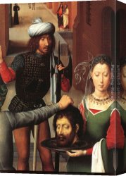 (wings) Canvas Paintings - St John Altarpiece [detail 2, left wing] by Hans Memling